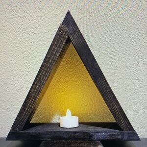 Wood candle holder